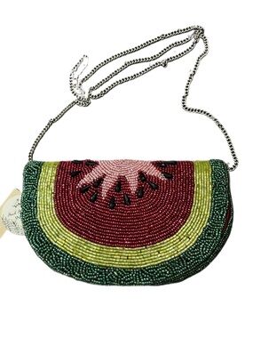 Studio 12 brand Watermelon Slice Hand-Beaded Crossbody Clutch. Brand New!
